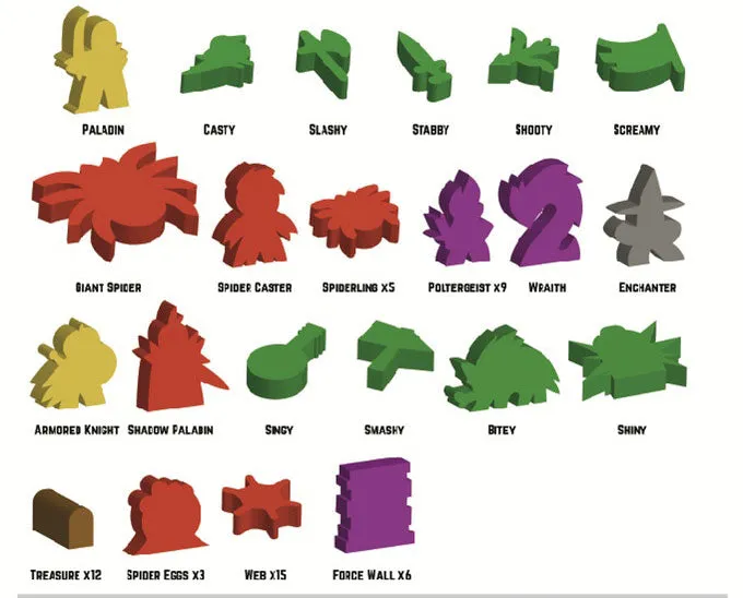 Leder Games Vast Haunted Hallways extension jeu + meeples bois