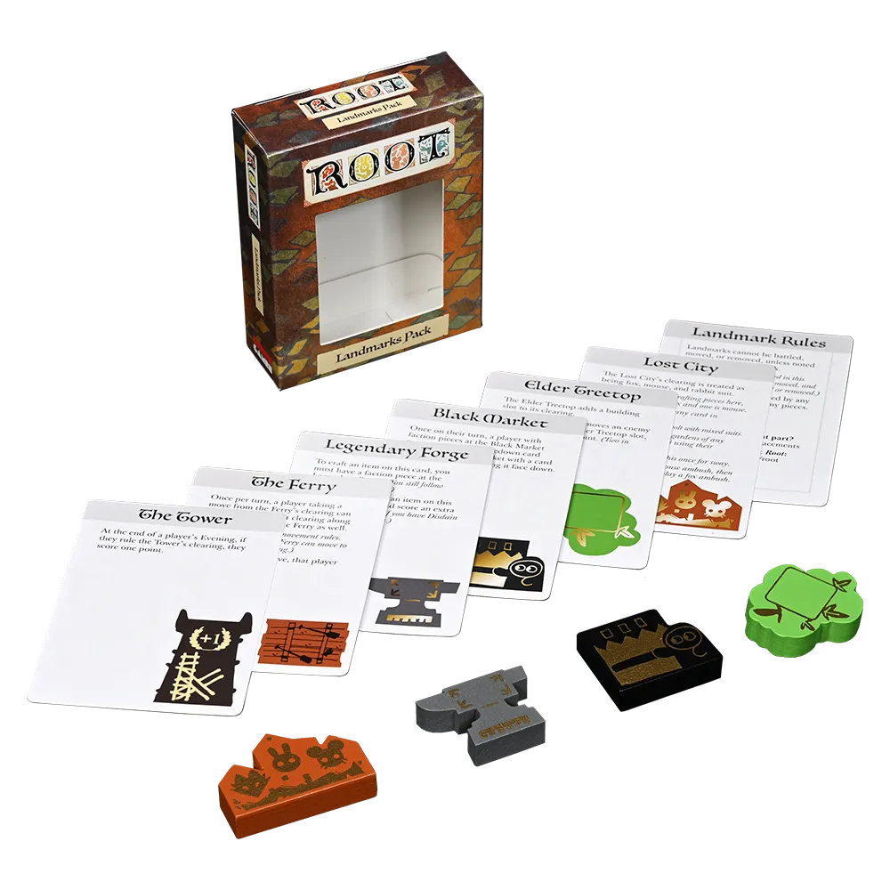 Leder Games Root Landmarks Pack extension 4 figurines bois