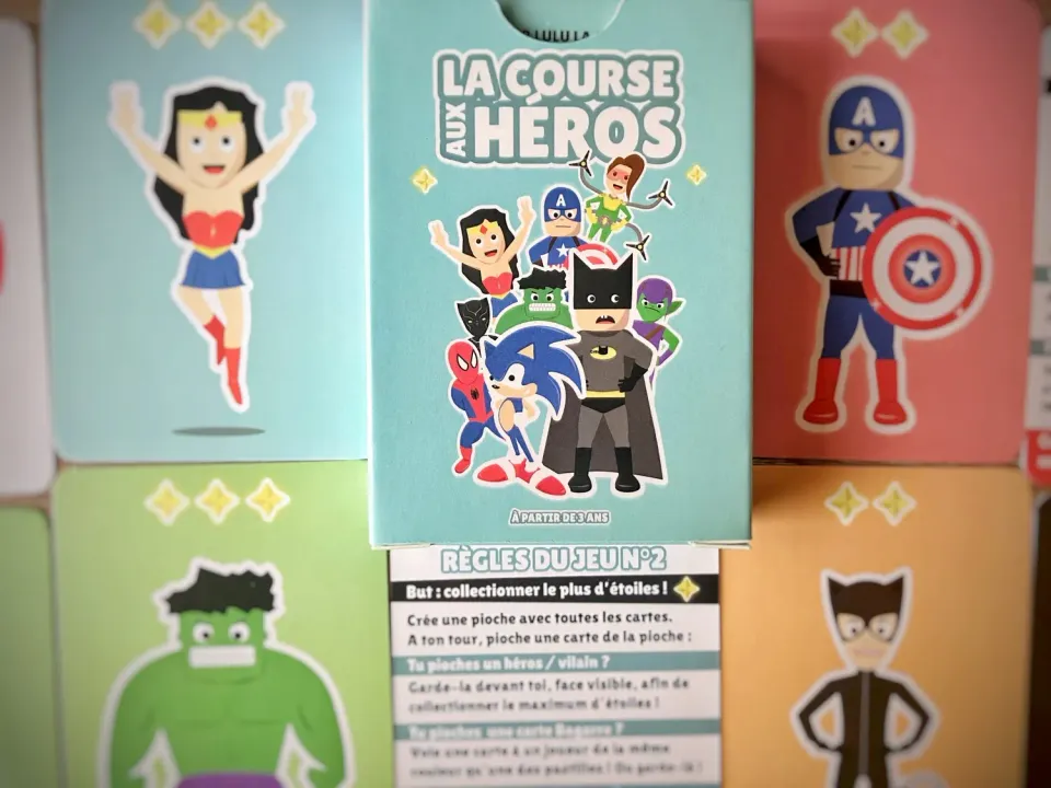 Benjamin Roucayrol La course aux héros jeu de cartes 3 ans