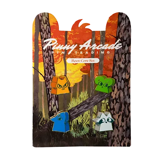 Leder Games Root Pinny Arcade set 4 pins émail