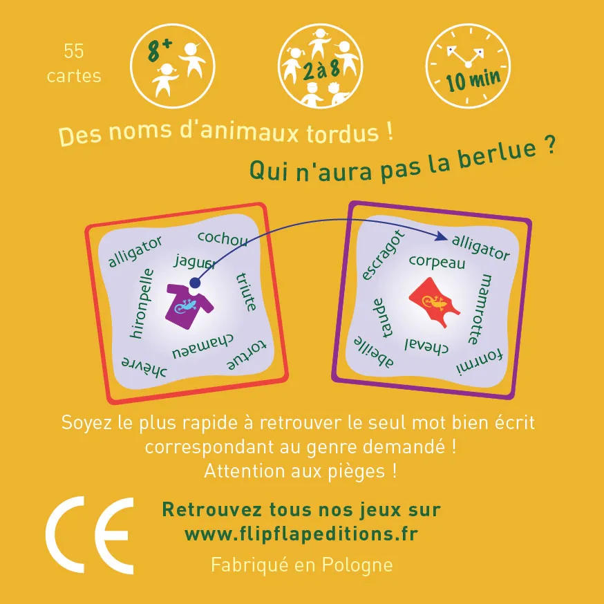 Flip Flap Pas de Lézard jeu d’ambiance rapide