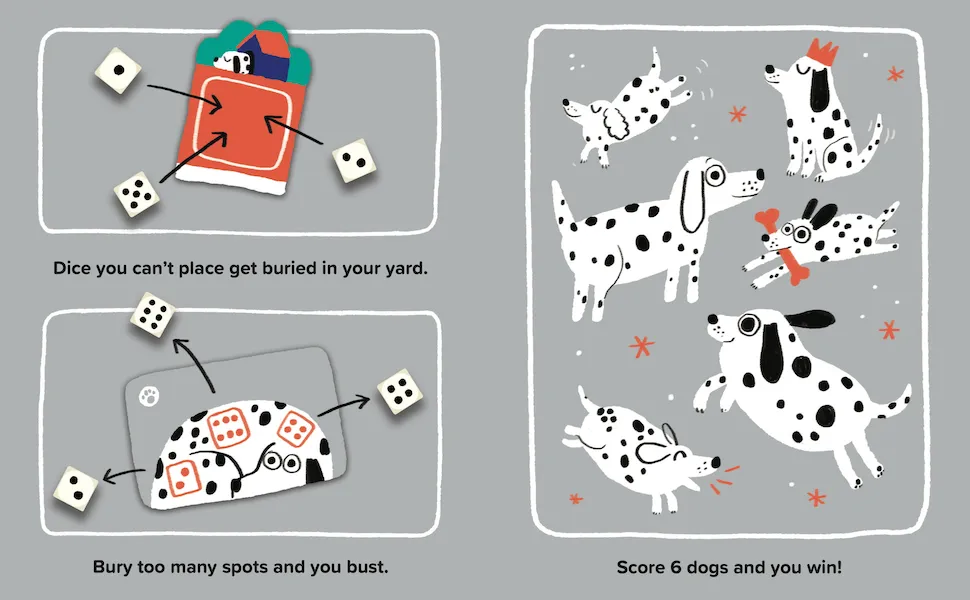 CMYK Spots jeu de dés lot 18 jeux chiens
