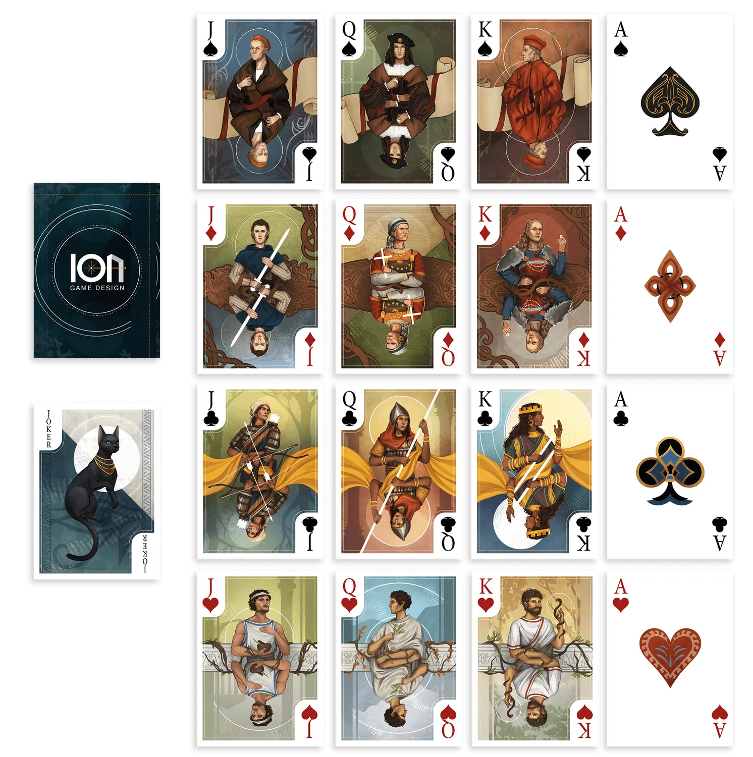 ION Game Design Historical jeu 52 cartes poker Madeleine Fjäll