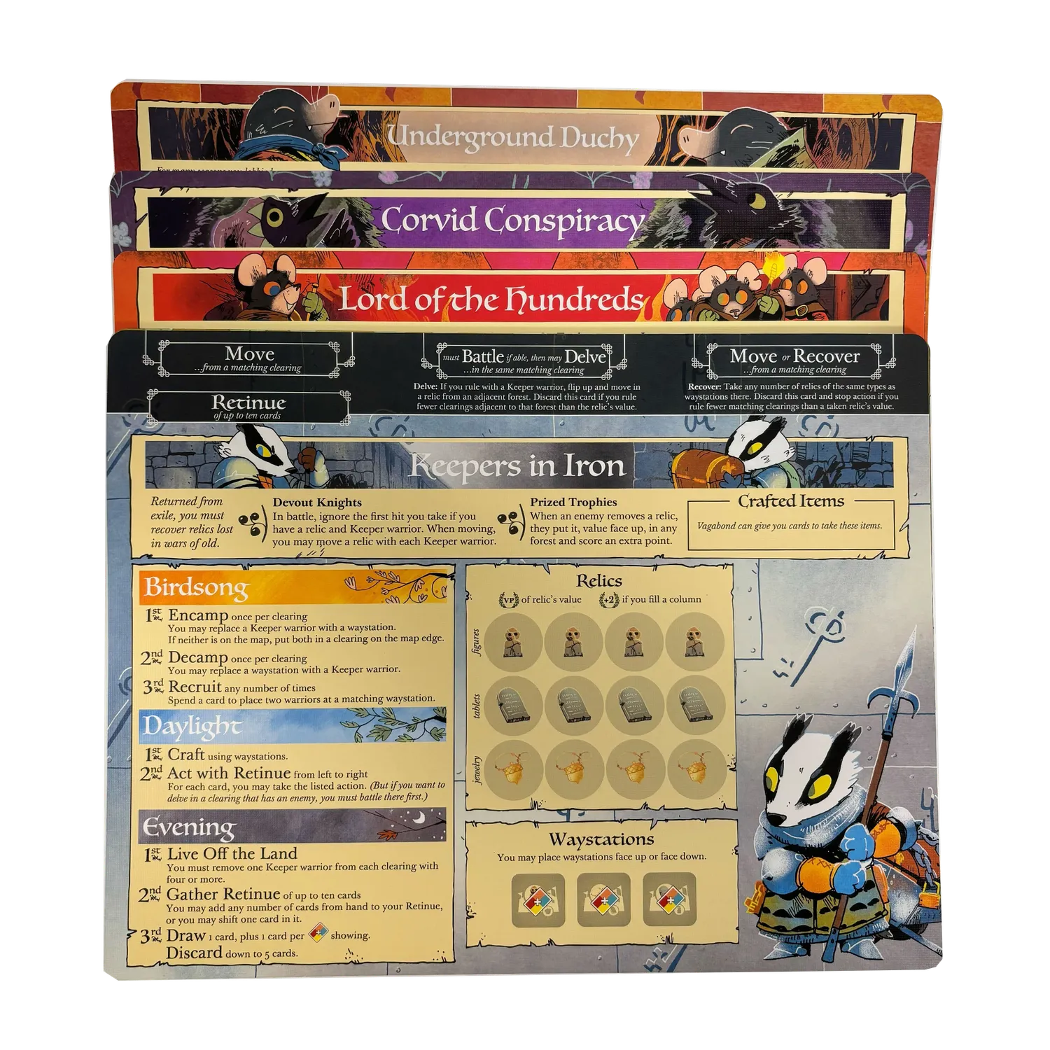 Leder Games Root pack plateaux faction carton fin rangement