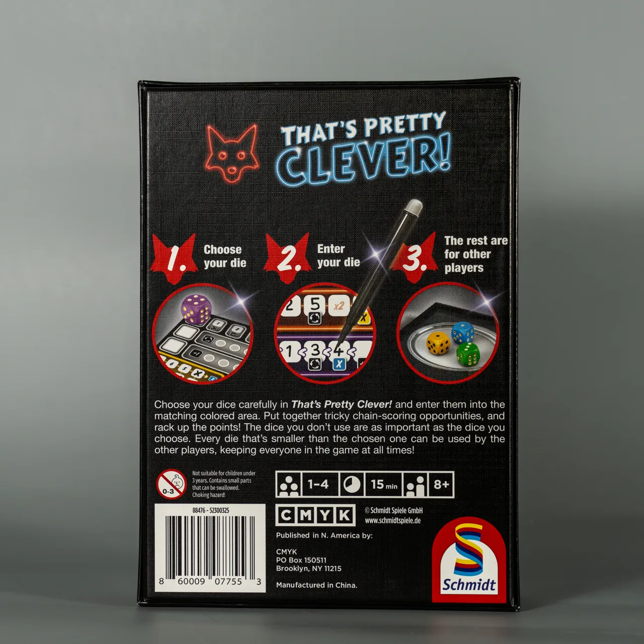 CMYK That's Pretty Clever jeu de dés carton 12 jeux
