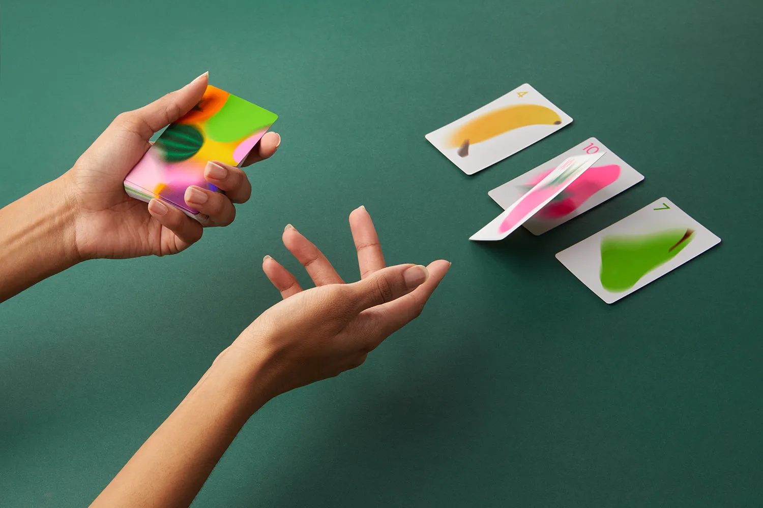 CMYK Magenta Fruit Fight jeu de cartes stop ou encore