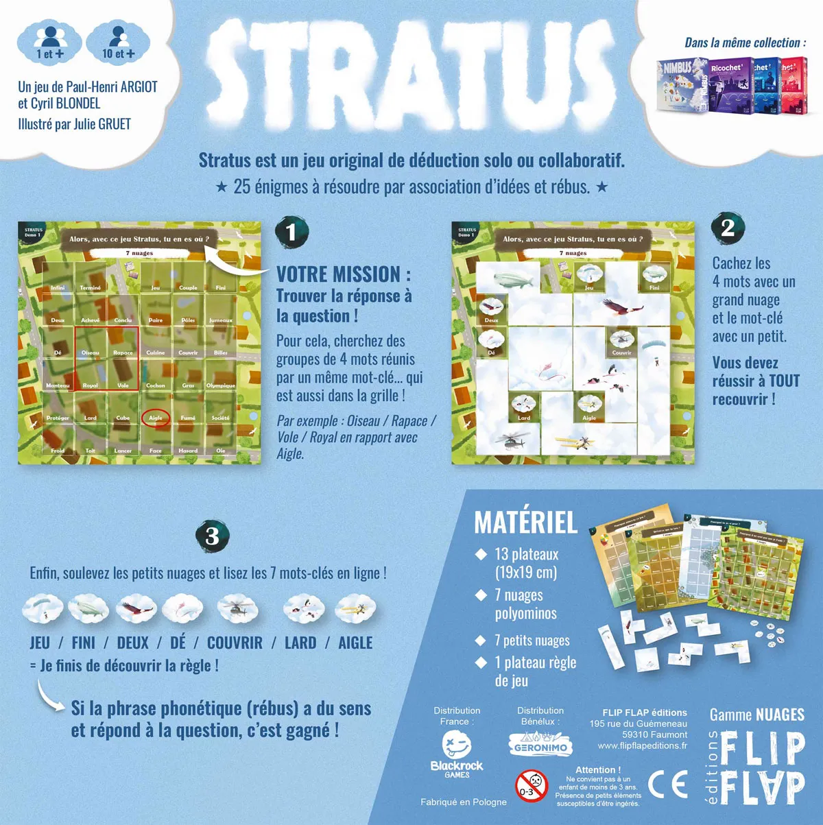 Flip Flap Nuages Stratus jeu de cartes stratégie