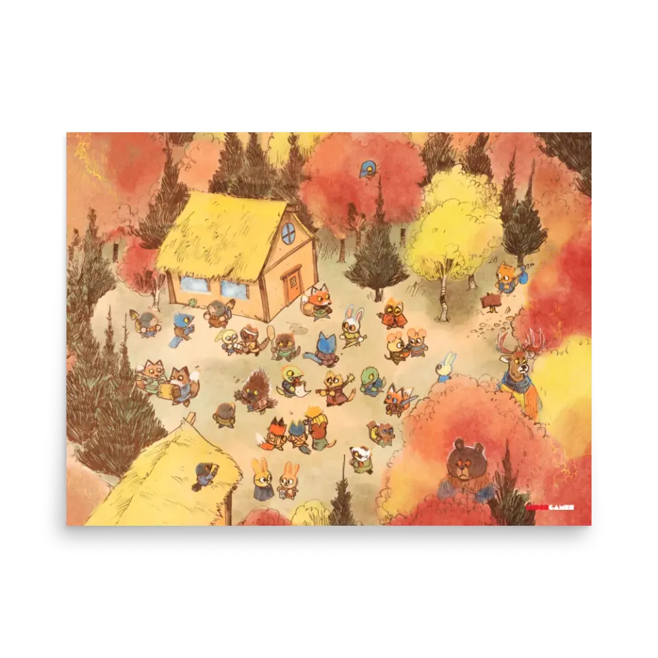 Leder Games Root Hirelings affiche 8x10 chibi