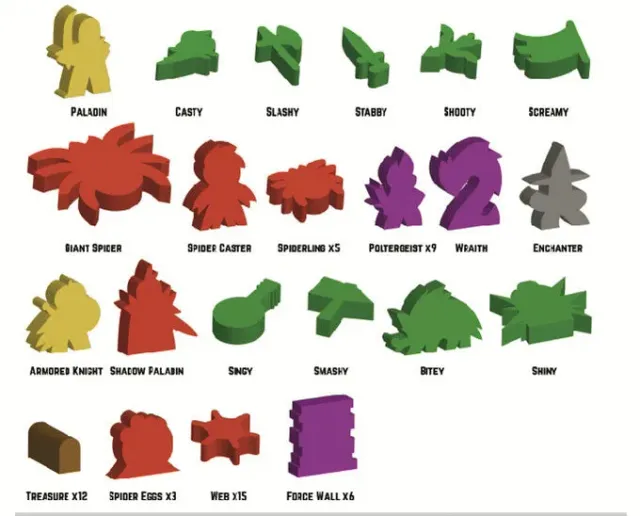 Leder Games Vast Mysterious Manor meeples bois