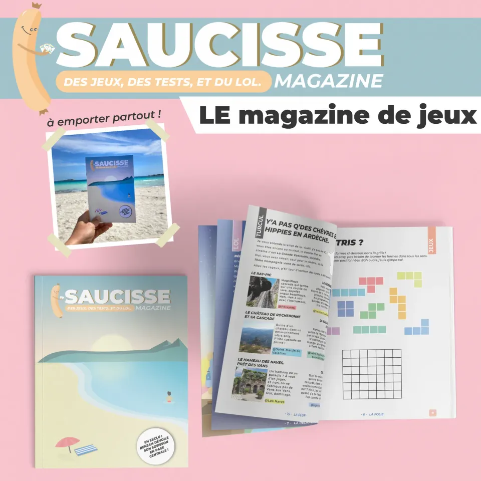 Benjamin Roucayrol Saucisse Magazine humour jeux et poster