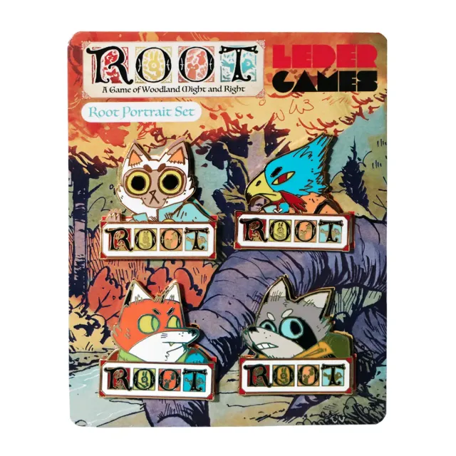 Leder Games Root Portrait pins émail collection complète