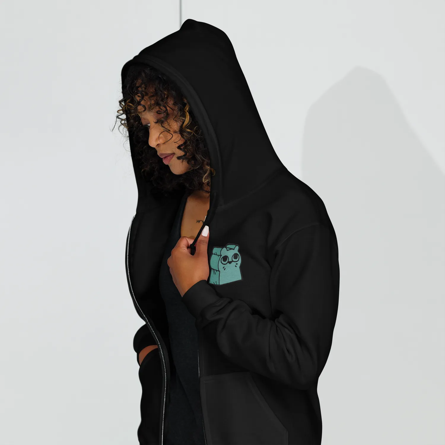 Leder Games Root Riverfolk sweat zippé noir brodé coton