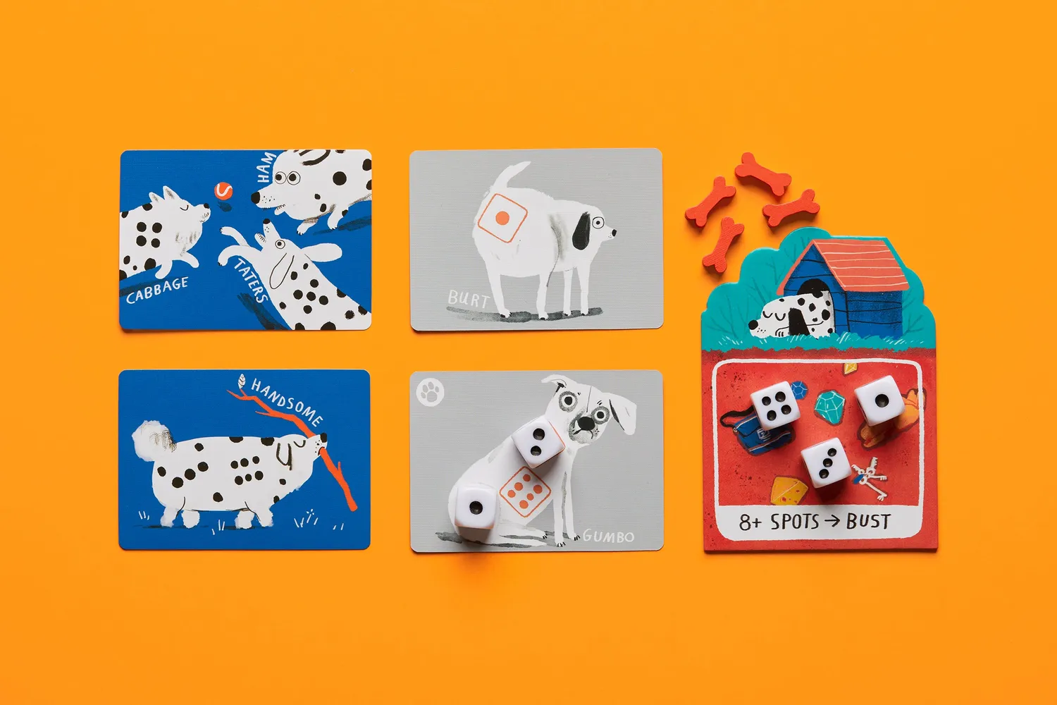 CMYK Spots jeu de dés lot 18 jeux chiens
